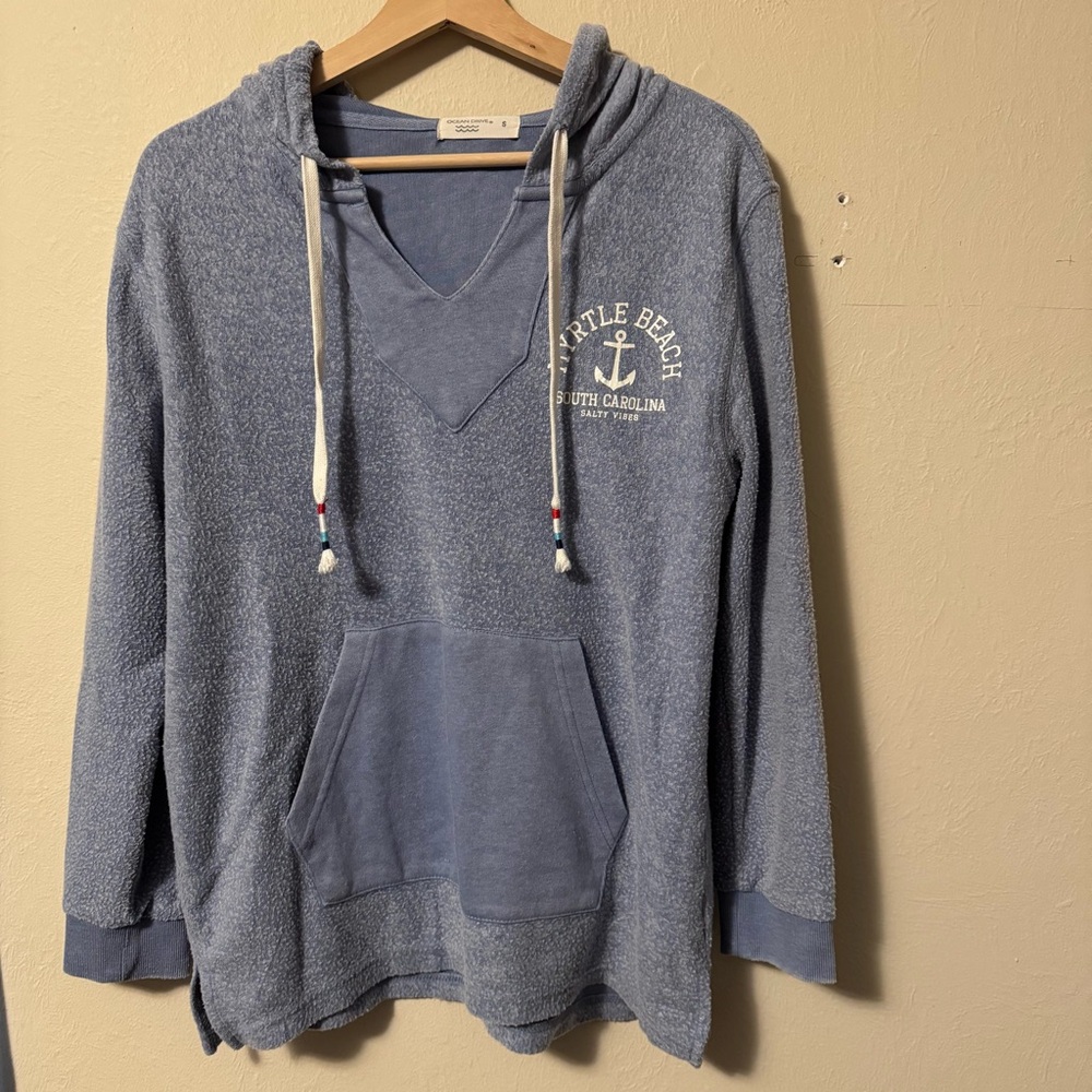 Ocean Drive Myrtle Beach light blue hooded sweatshirt Size Small